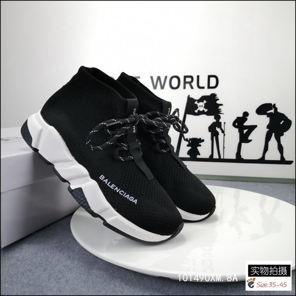 newBaleshijia elastic knitted socks shoes black main image 4